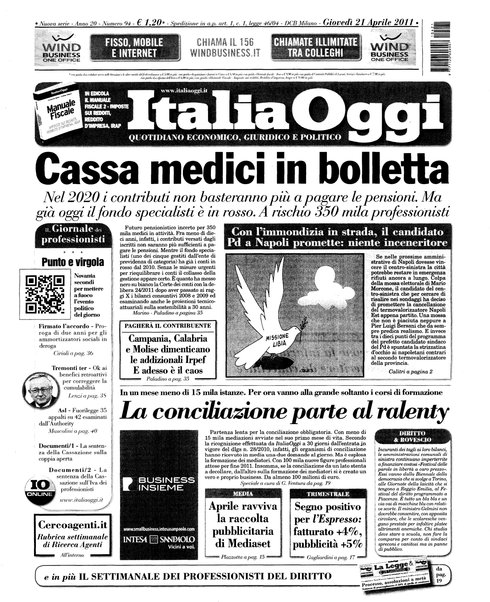 Italia oggi : quotidiano di economia finanza e politica